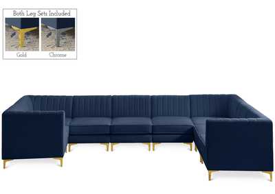 Image for Alina Navy Velvet Modular Sectional