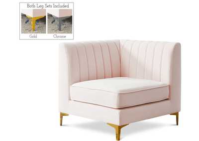 Image for Alina Pink Velvet Corner Chair