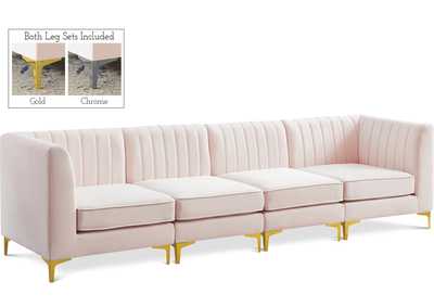 Alina Pink Velvet Modular Sectional