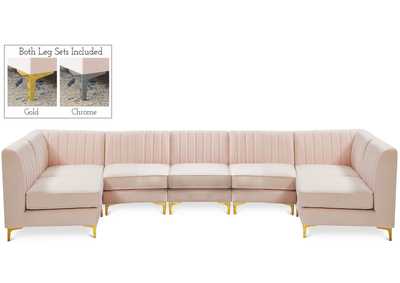 Alina Pink Velvet Modular Sectional