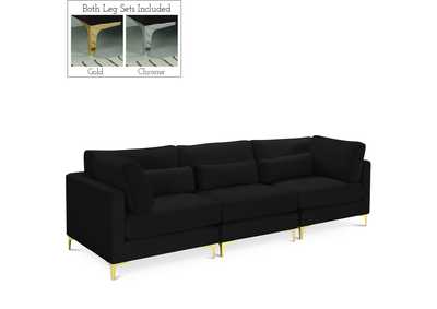 Julia Black Velvet Modular Sofa (3 Boxes)