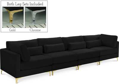 Image for Julia Black Velvet Modular Sofa (4 Boxes)