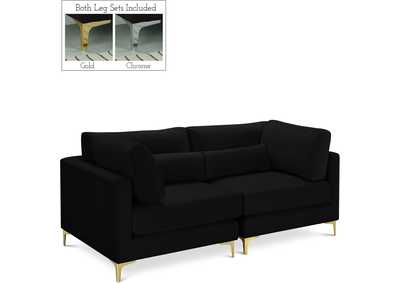 Julia Black Velvet Modular Sofa