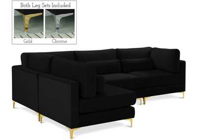 Image for Julia Black Velvet Modular Sectional (4 Boxes)