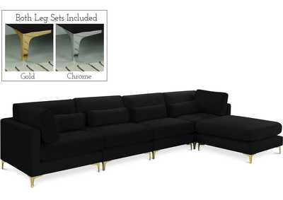 Julia Black Velvet Modular Sectional (5 Boxes)