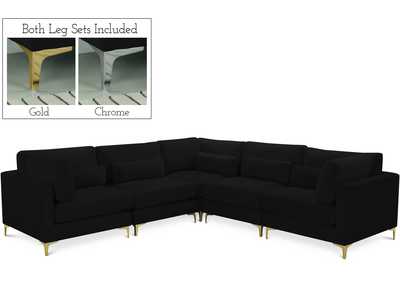 Image for Julia Black Velvet Modular Sectional (5 Boxes)