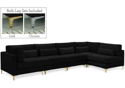 Image for Julia Black Velvet Modular Sectional (5 Boxes)