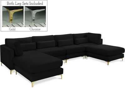 Image for Julia Black Velvet Modular Sectional (6 Boxes)