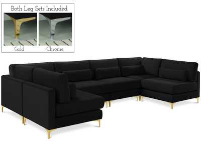 Image for Julia Black Velvet Modular Sectional (6 Boxes)