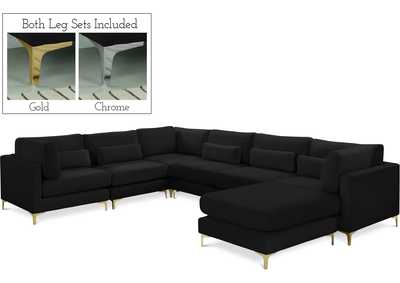 Julia Black Velvet Modular Sectional (7 Boxes)