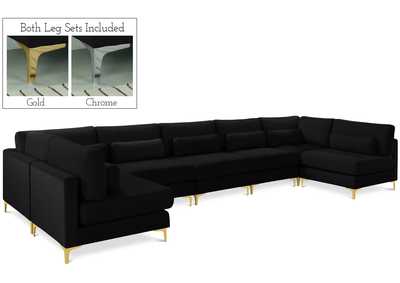 Image for Julia Black Velvet Modular Sectional (7 Boxes)