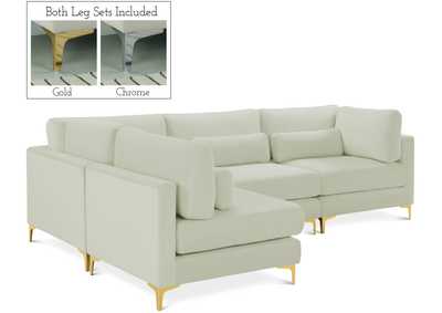 Julia Cream Velvet Modular Sectional (4 Boxes)