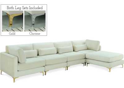 Image for Julia Cream Velvet Modular Sectional (5 Boxes)