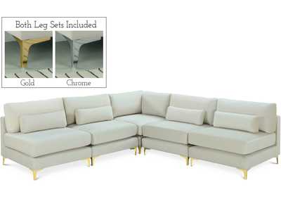 Image for Julia Cream Velvet Modular Sectional (5 Boxes)