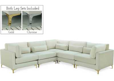 Julia Cream Velvet Modular Sectional (5 Boxes)