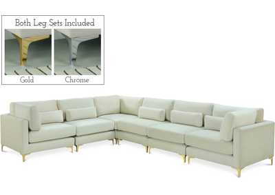 Julia Cream Velvet Modular Sectional (6 Boxes)