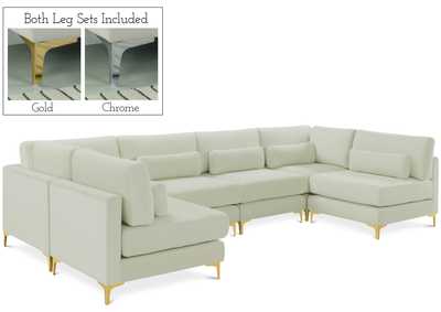 Julia Cream Velvet Modular Sectional (6 Boxes)