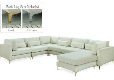 Julia Cream Velvet Modular Sectional (7 Boxes)