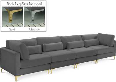 Image for Julia Grey Velvet Modular Sofa (4 Boxes)