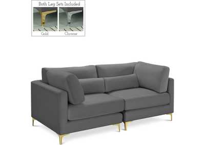 Julia Grey Velvet Modular Sofa