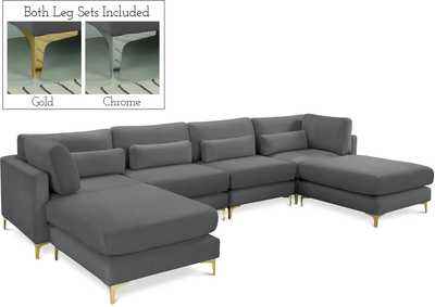 Image for Julia Grey Velvet Modular Sectional (6 Boxes)