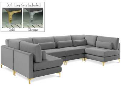 Image for Julia Grey Velvet Modular Sectional (6 Boxes)