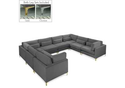 Image for Julia Grey Velvet Modular Sectional (8 Boxes)