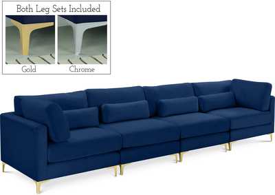 Image for Julia Navy Velvet Modular Sofa (4 Boxes)