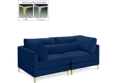 Julia Navy Velvet Modular Sofa