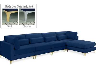 Julia Navy Velvet Modular Sectional (5 Boxes)