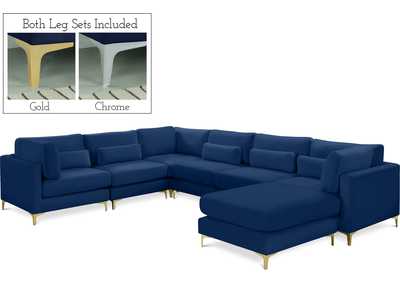 Julia Navy Velvet Modular Sectional (7 Boxes)