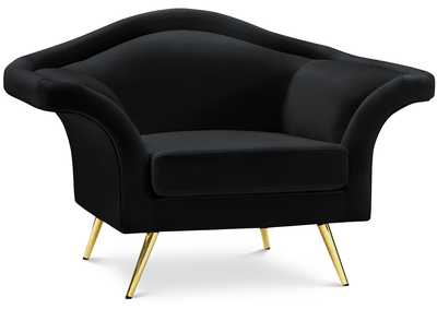 Lips Black Velvet Chair