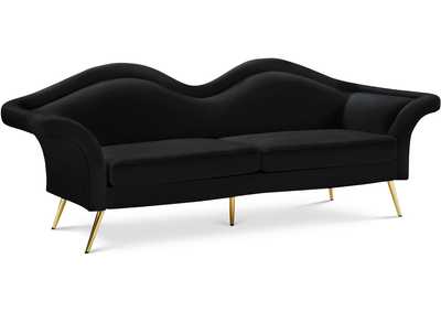 Lips Black Velvet Sofa