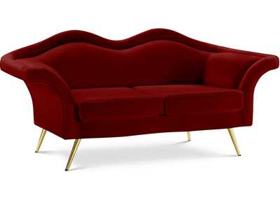 Image for Lips Red Velvet Loveseat