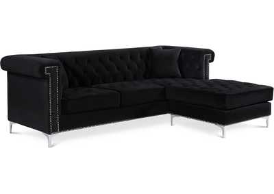 Image for Damian Black Velvet 2 Piece Reversible Sectional