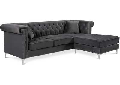 Damian Grey Velvet 2 Piece Reversible Sectional