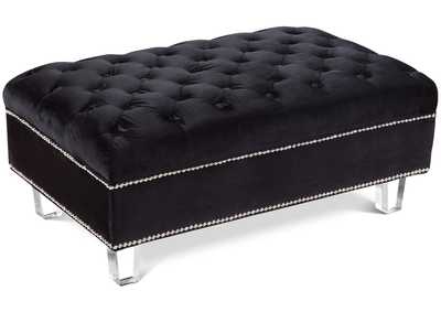 Image for Lucas Black Velvet Ottoman