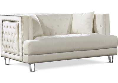 Lucas Cream Velvet Loveseat