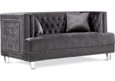 Lucas Grey Velvet Loveseat