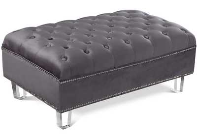 Lucas Grey Velvet Ottoman