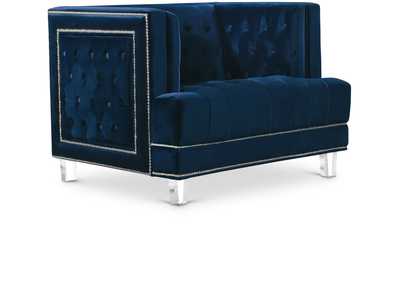 Lucas Navy Velvet Chair