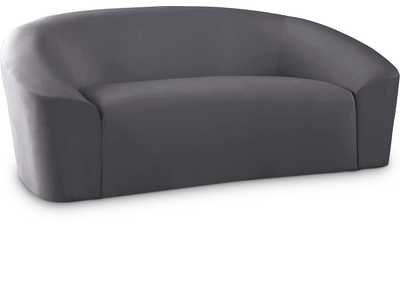 Riley Grey Velvet Loveseat