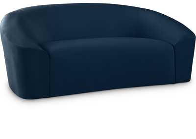 Riley Navy Velvet Loveseat