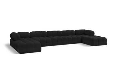 Image for Ames Black Boucle Fabric Modular Sectional
