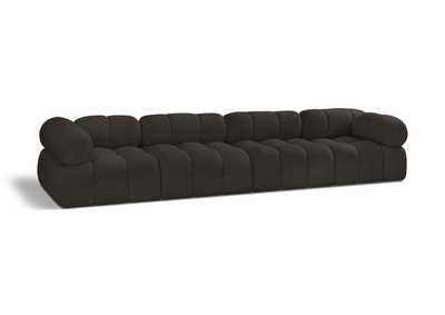Image for Ames Brown Boucle Fabric Modular Sofa