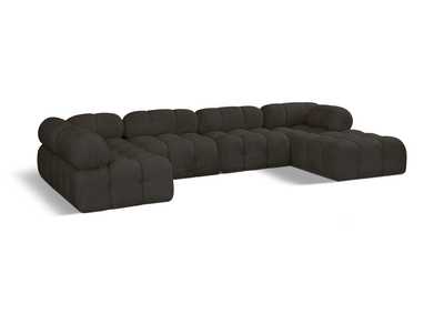 Image for Ames Brown Boucle Fabric Modular Sectional