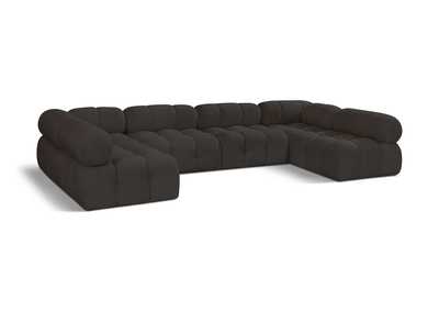 Image for Ames Brown Boucle Fabric Modular Sectional