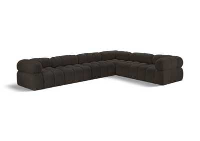 Image for Ames Brown Boucle Fabric Modular Sectional