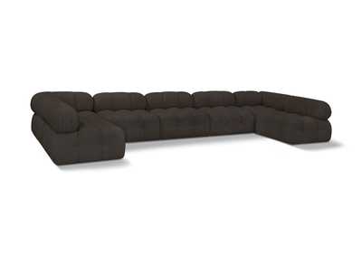 Image for Ames Brown Boucle Fabric Modular Sectional