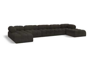 Image for Ames Brown Boucle Fabric Modular Sectional